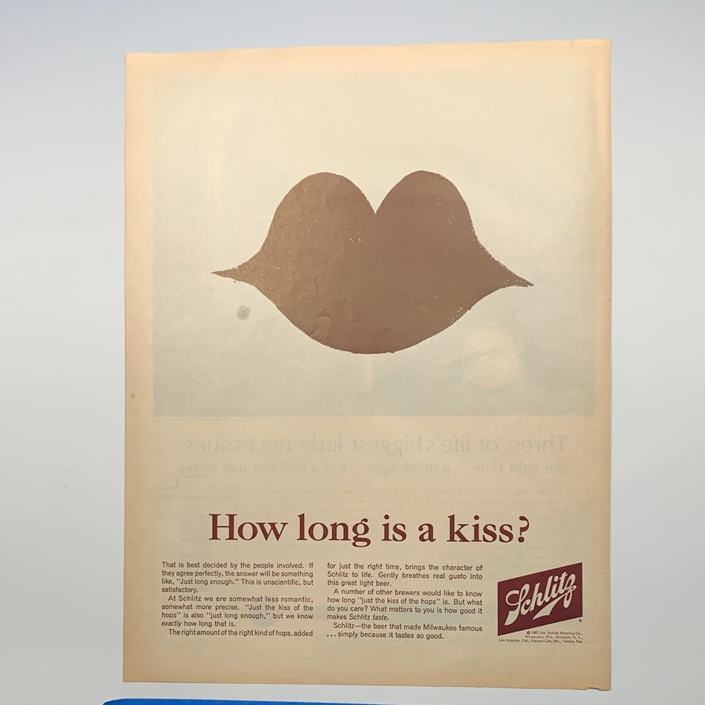 Vintage Life Magazine Ad September 27, 1963 - Schlitz Beer